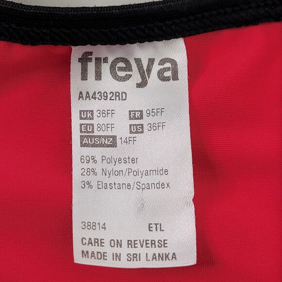 Freya Active Underwire Bra‎ Red with Black Size 36 FF - Picture 5 of 8